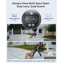 Reolink IP Bullet Spotlight Camera - RLC-81MA - (P330M) 8MP POE IP Bullet Spotlight Camera Dual Wide Angle & Telephoto Lens