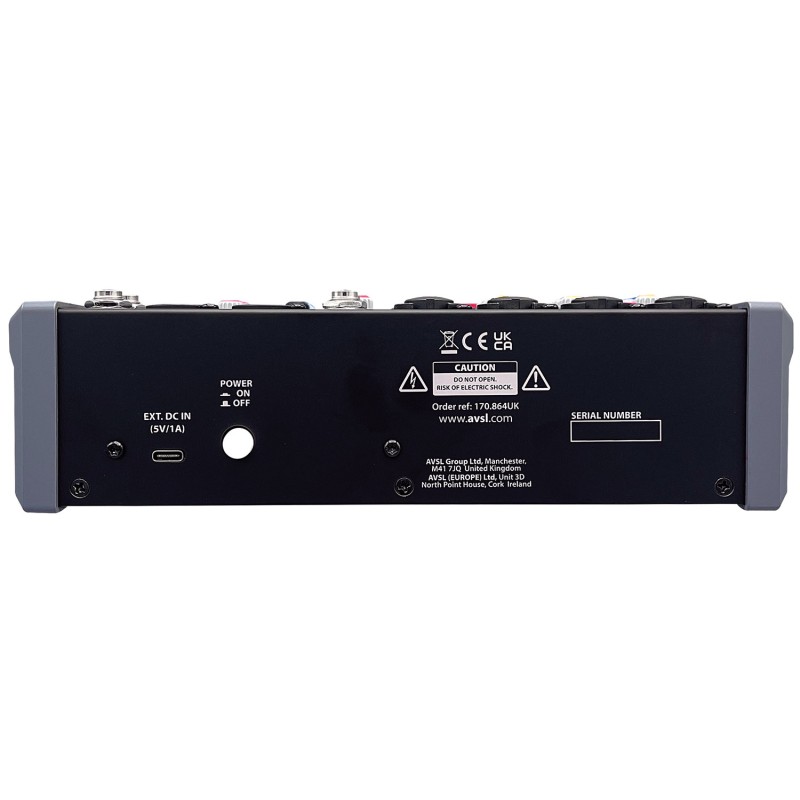 Citronic 6ch Mixer with DSP BT PC USB Play-Rec 170.864UK - CMA-8 - 6ch Mixer with DSP BT PC USB Play-Rec 170.864UK