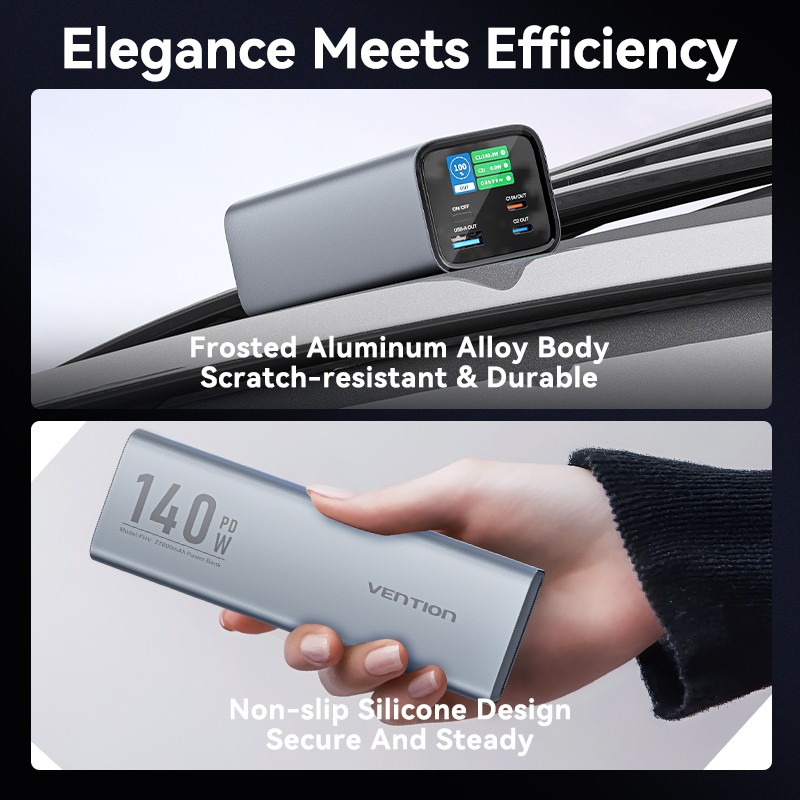 Vention Powerbank 27000mAh 140W 3xUSBC+USB-A - FHVH0 - 27000mAh 140W 3xUSBC+USB-A — Buy in Cyprus with Fast Delivery