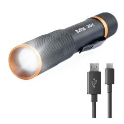 Uniross USB Rechargeable Torch - GX500 - IP44 Waterproof Aluminium 1000 lumens 140m Beam 120hrs Battery