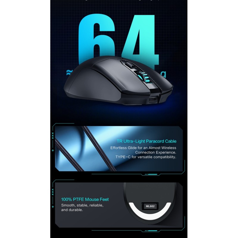 Thunderobot Wireless Gaming Rechargeable Mouse - ML602 SE - White — Buy in Cyprus with Fast Delivery