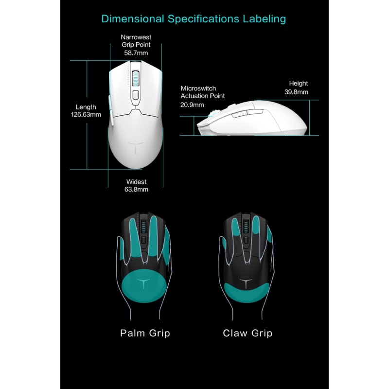 Thunderobot Wireless Gaming Rechargeable Mouse - ML602 SE - White — Buy in Cyprus with Fast Delivery