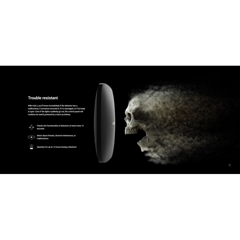 AJAX TCP-IP GSM Alarm - Hub2 - Supports PIR With Video Verification White — Buy in Cyprus with Fast Delivery