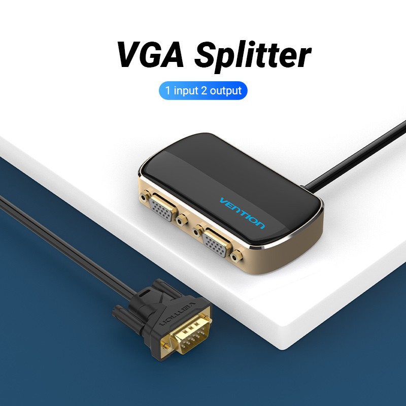 Vention VGA Splitter - DBABF - 2-Port with Power & VGA Cable 1.0m — Buy in Cyprus with Fast Delivery