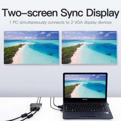 Vention VGA Splitter - DBABF - 2-Port with Power & VGA Cable 1.0m — Buy in Cyprus with Fast Delivery