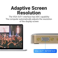 Vention VGA Splitter - DBABF - 2-Port with Power & VGA Cable 1.0m — Buy in Cyprus with Fast Delivery