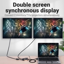 Vention VGA Splitter - DBABF - 2-Port with Power & VGA Cable 1.0m — Buy in Cyprus with Fast Delivery