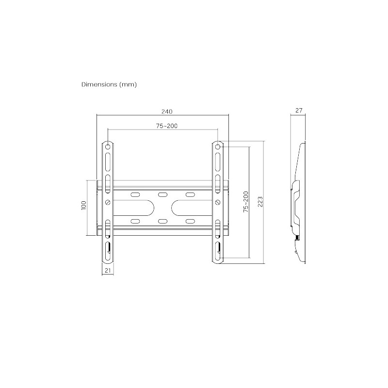 Brateck TV Mount - KL31-22F - 20x20 Fixed — Buy in Cyprus with Fast Delivery