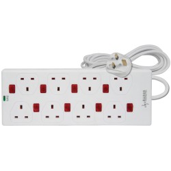 Mercury 8-Gang Power Extension 2.0m with Switches & Surge Protection 429.797UK — Buy in Cyprus with Fast Delivery