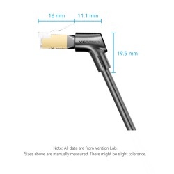 Vention Network Cable - IKLBH - Cat8 SFTP Rotate Right Angle Slim 2.0m Black — Buy in Cyprus with Fast Delivery