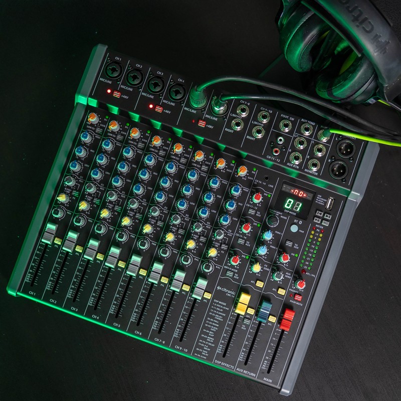 Citronic Live Mixer - CMC-14 - 14channels with DSP USB Play Record Bluetooth PC Mac Connect 170.940UK