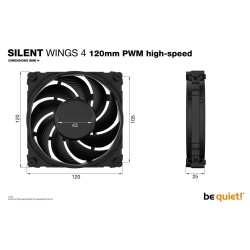 be quiet! Silent Wings 4 120mm PWM High-Speed Case Fan - Black, 2500 RPM, 4-pin PWM — Buy in Cyprus with Fast Delivery