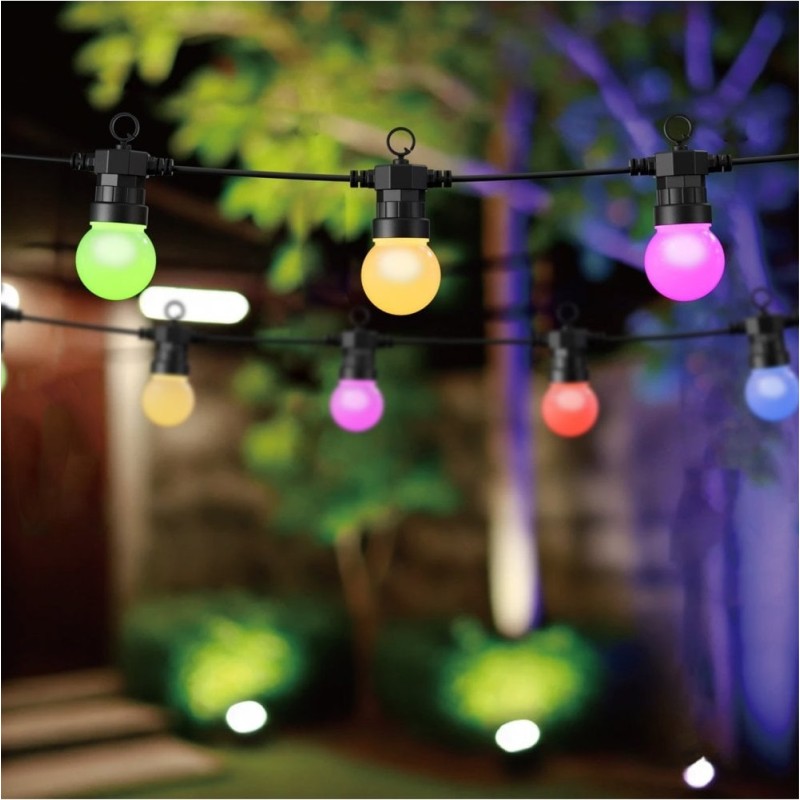 WOOX Smart LED Decorative String Light Bulbs - R5195 - IP65 RGB & CCT 9.0m Includes Remote Control