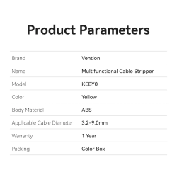 Vention NETWORK Tool Coaxial Cable Stripper - KEBY0 - Yellow — Buy in Cyprus with Fast Delivery