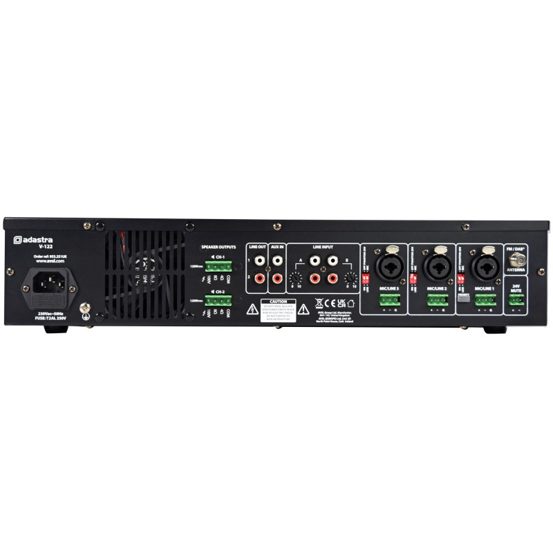Adastra V122 100V Matrix Amplifier 2x120W FM USB BT - 953.251UK - 2x120W FM USB BT — Buy in Cyprus with Fast Delivery