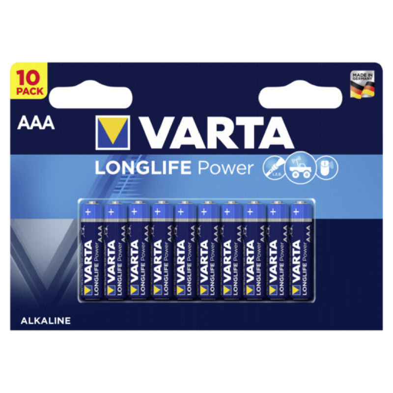 Varta AAA Battery - Alkaline 10pcs Longlife Power — Buy in Cyprus with Fast Delivery