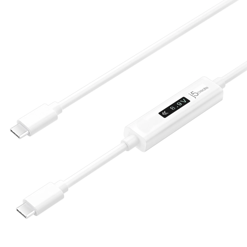 j5create Charging Cable USB-C to USB-C - JUCP14 - with OLED Dynamic Power Meter 100W — Buy in Cyprus with Fast Delivery