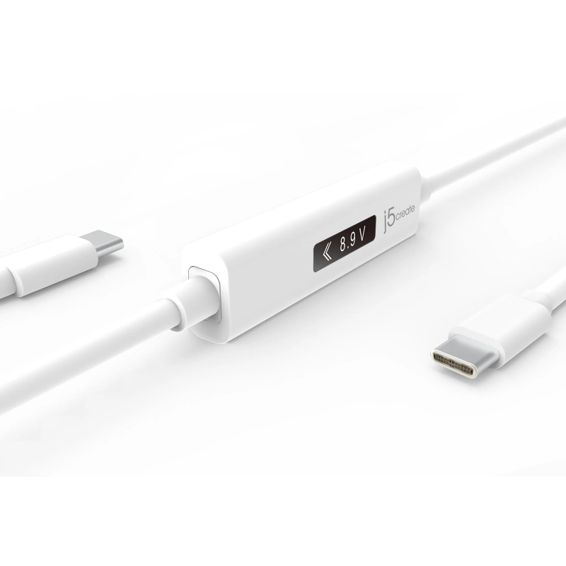 j5create Charging Cable USB-C to USB-C - JUCP14 - with OLED Dynamic Power Meter 100W — Buy in Cyprus with Fast Delivery