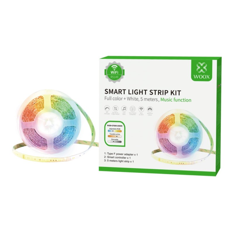 WOOX Smart RGB LED Strip Kit - R5149 - Smart RGB LED Strip Kit 24W IP64 with Music function — Buy in Cyprus with Fast Delivery