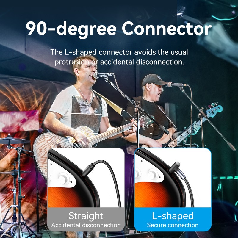 Vention AUDIO - BKEHJ - 6.3mm M-M Braided Cable Right Angle 5.0m — Buy in Cyprus with Fast Delivery