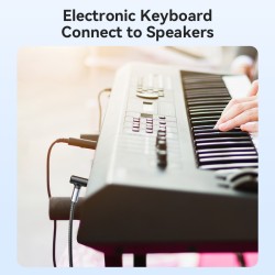 Vention AUDIO - BKEHJ - 6.3mm M-M Braided Cable Right Angle 5.0m — Buy in Cyprus with Fast Delivery