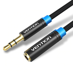 Vention AUDIO Extension Cable - VAB-B06-B500-M - 3.5mm M-F Extension Cable Metal 5.0m — Buy in Cyprus with Fast Delivery