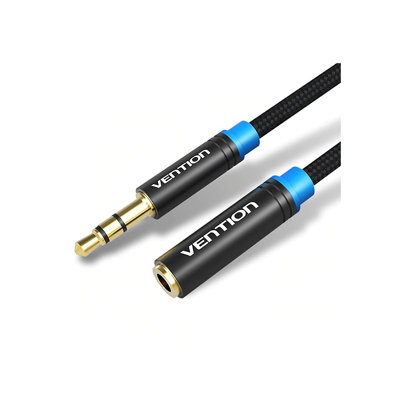 Vention AUDIO Extension Cable - VAB-B06-B500-M - 3.5mm M-F Extension Cable Metal 5.0m — Buy in Cyprus with Fast Delivery