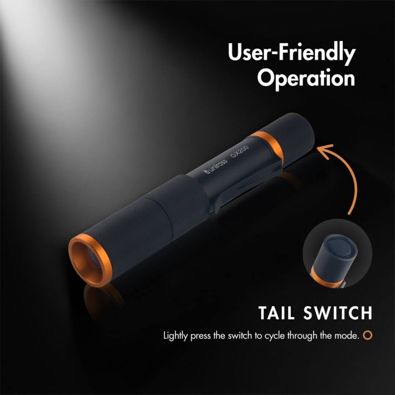 Uniross USB Rechargeable Torch - GX200 - IP44 Waterproof Aluminium 300 lumens 135m Beam — Buy in Cyprus with Fast Delivery