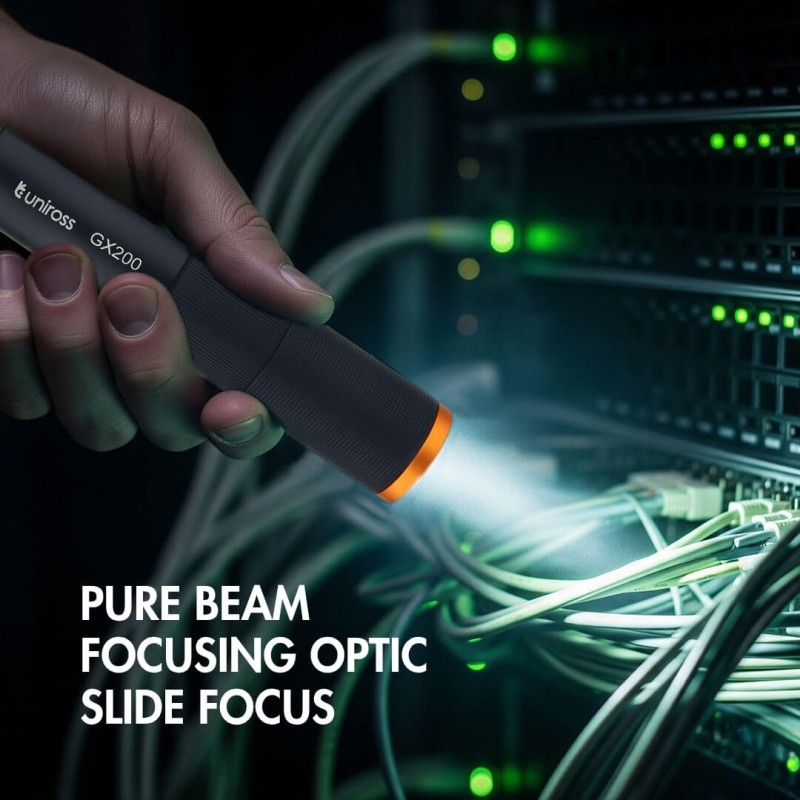 Uniross USB Rechargeable Torch - GX200 - IP44 Waterproof Aluminium 300 lumens 135m Beam — Buy in Cyprus with Fast Delivery