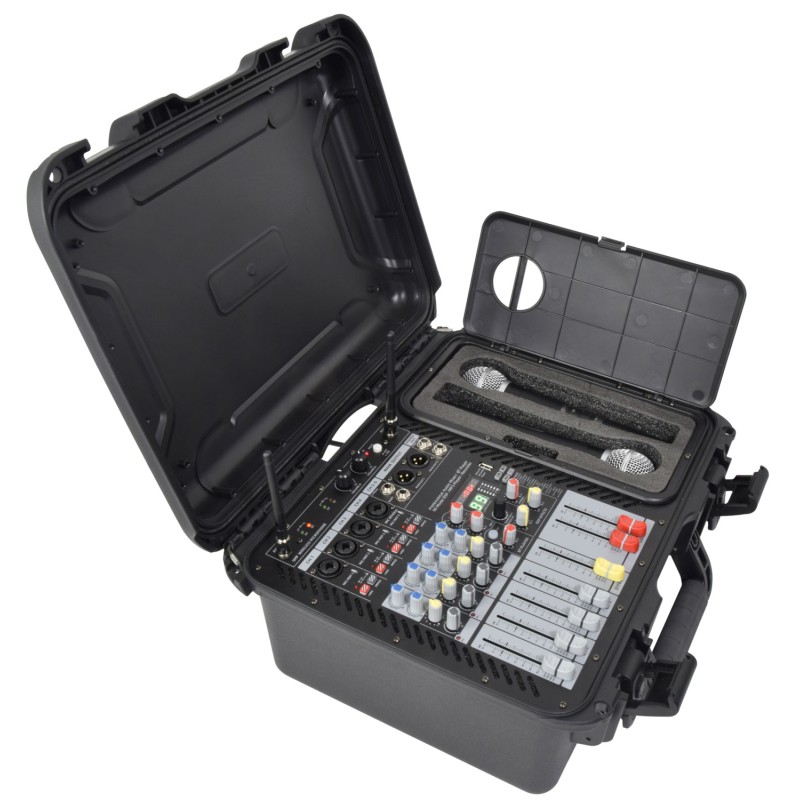Citronic FLITE-600 Portable Amplified Mixer - 170.600UK - Portable Amplified Mixer 600W with 2xUHF Mics & DSP