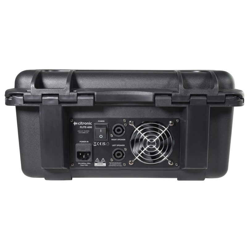 Citronic FLITE-600 Portable Amplified Mixer - 170.600UK - Portable Amplified Mixer 600W with 2xUHF Mics & DSP
