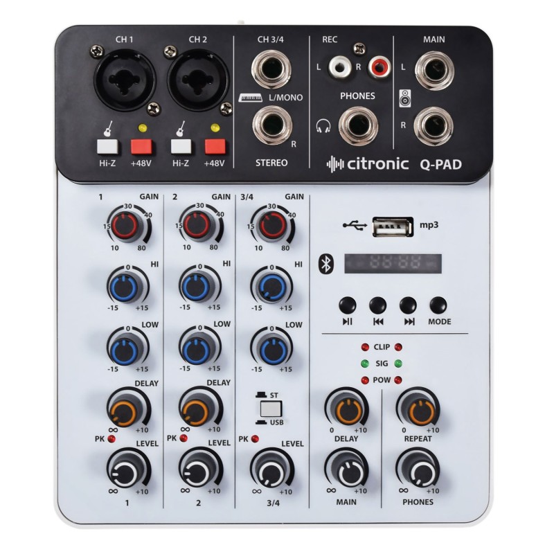Citronic Mixer Studio QPAD - 170.814UK - 2ch BT USB Play-Rec — Buy in Cyprus with Fast Delivery