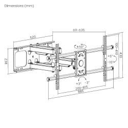 Brateck TV Mount - LPA49-486 - 80x40 Turn 4-Arm 64cm 60kg — Buy in Cyprus with Fast Delivery