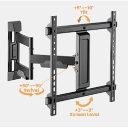 Brateck TV Mount - LPA76-443 - 40x40 Turn 2-Arm 51cm Ext — Buy in Cyprus with Fast Delivery