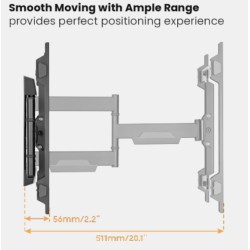 Brateck TV Mount - LPA76-443 - 40x40 Turn 2-Arm 51cm Ext — Buy in Cyprus with Fast Delivery