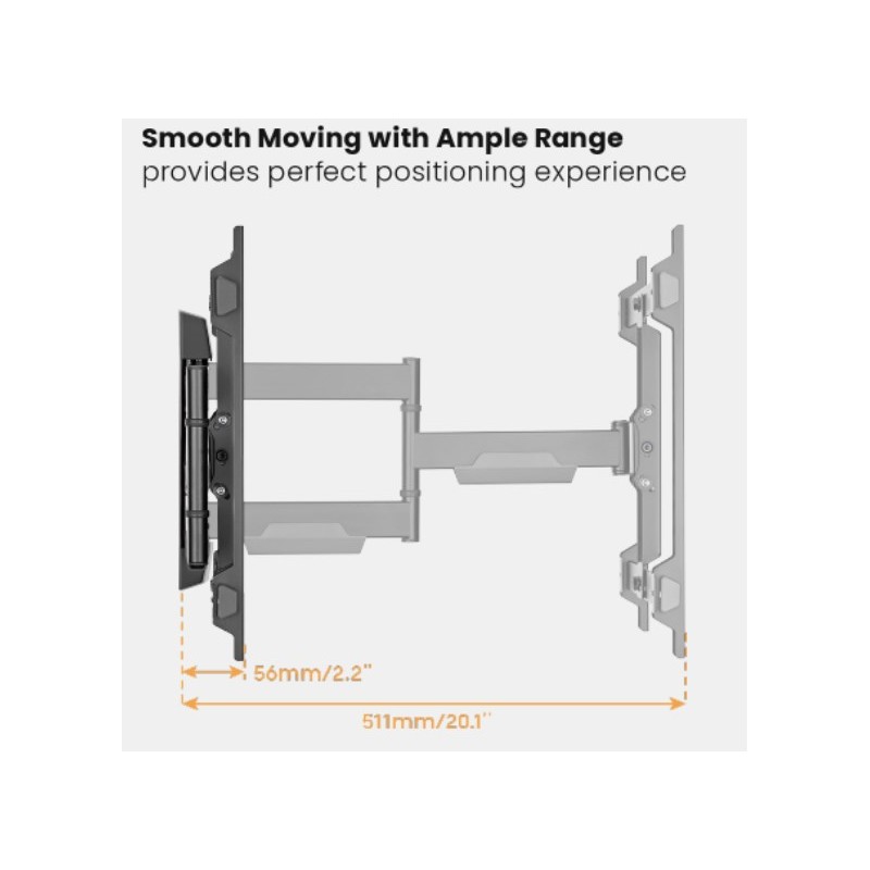 Brateck TV Mount - LPA76-443 - 40x40 Turn 2-Arm 51cm Ext — Buy in Cyprus with Fast Delivery