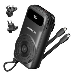 Vention Powerbank - FHXB0 - Wireless+Travel Charger 6in1 10000mAh Black — Buy in Cyprus with Fast Delivery