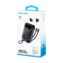 Vention Powerbank - FHXB0 - Wireless+Travel Charger 6in1 10000mAh Black — Buy in Cyprus with Fast Delivery