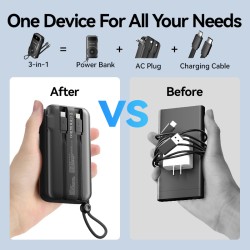 Vention Powerbank - FHXB0 - Wireless+Travel Charger 6in1 10000mAh Black — Buy in Cyprus with Fast Delivery