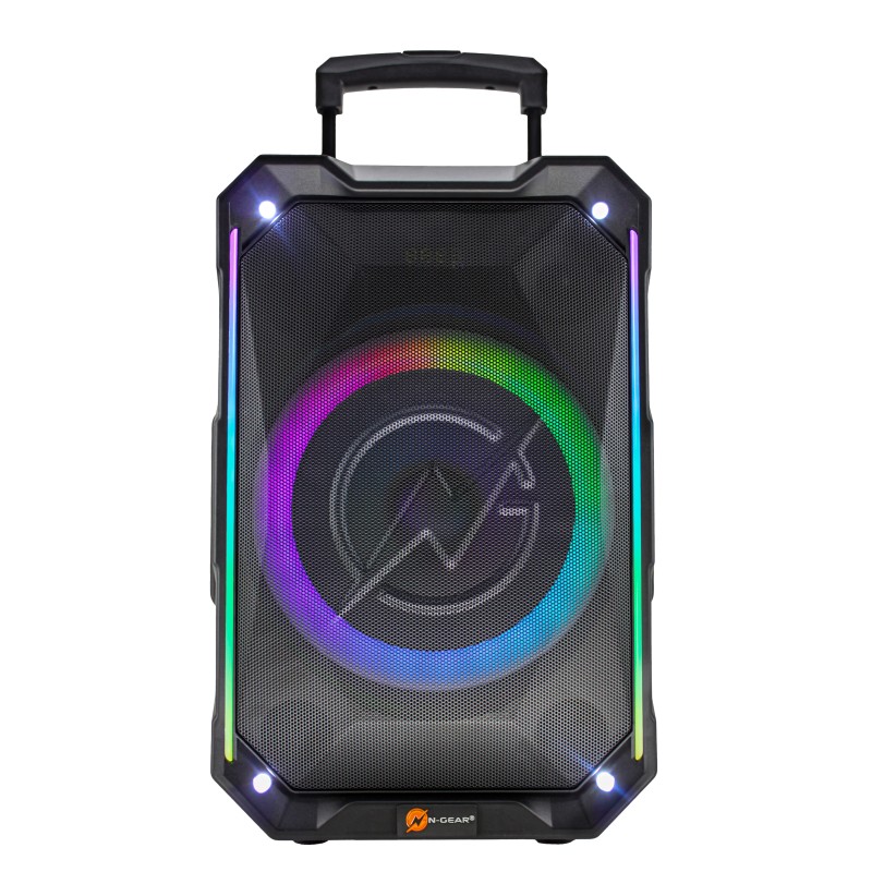 N-Gear Karaoke Speaker - FLASH1040 - 10'' Portable Karaoke Speaker with 1x Wireless Mic LED Lights USB & BT