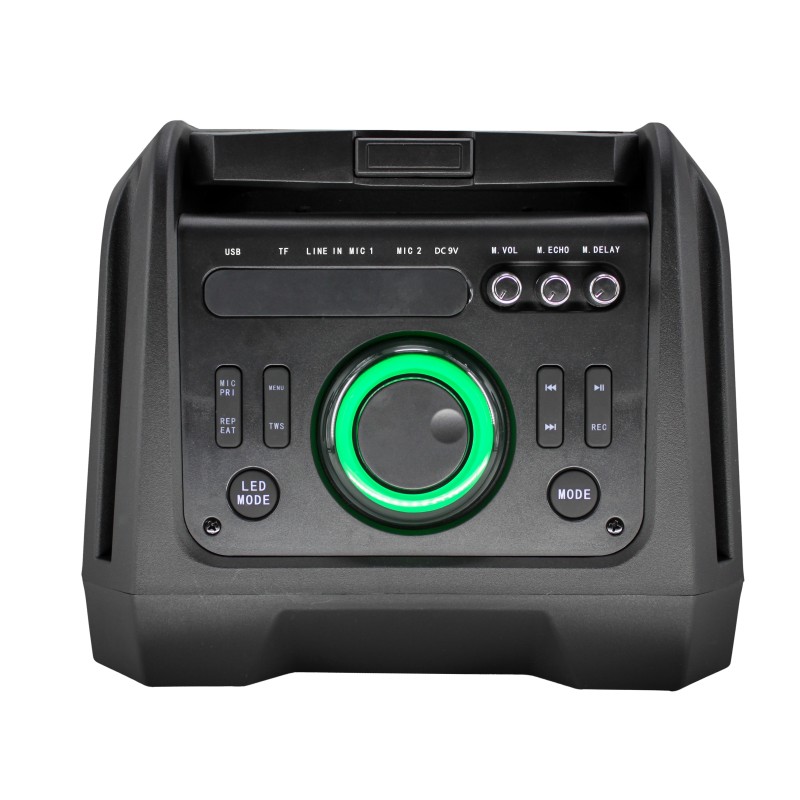 N-Gear Karaoke Speaker - FLASH1040 - 10'' Portable Karaoke Speaker with 1x Wireless Mic LED Lights USB & BT