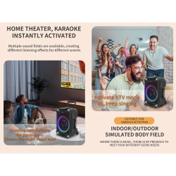 N-Gear Karaoke Speaker - FLASH1040 - 10'' Portable Karaoke Speaker with 1x Wireless Mic LED Lights USB & BT