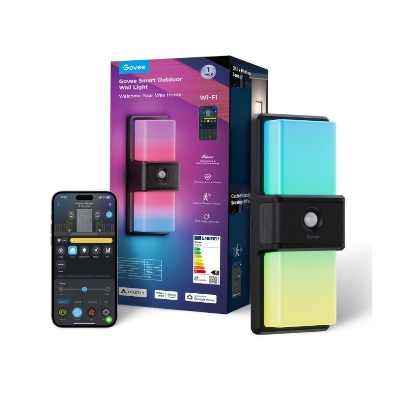 Govee Outdoor Wall Light - RGBICWW - Built-in PIR Sensor — Buy in Cyprus with Fast Delivery