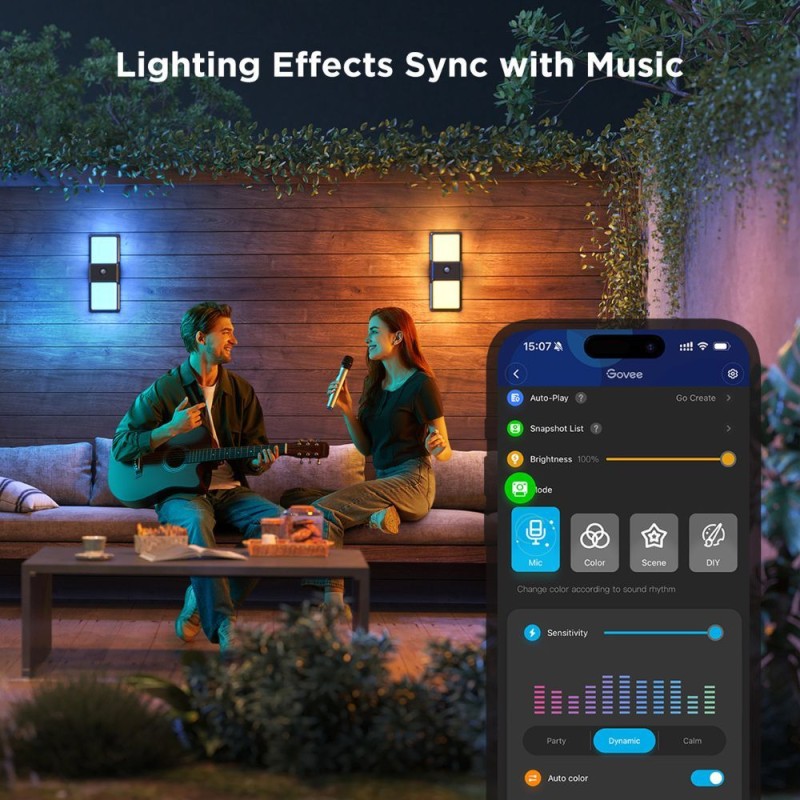 Govee Outdoor Wall Light - RGBICWW - Built-in PIR Sensor — Buy in Cyprus with Fast Delivery