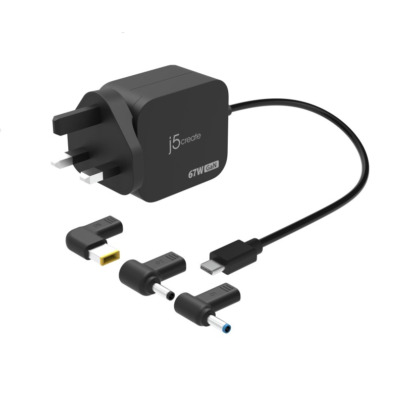 j5create Charger Laptop 67W GaN USB-C PD with 3 Detachable DC Connectors UK JUP1565DCF3A — Buy in Cyprus with Fast Delivery