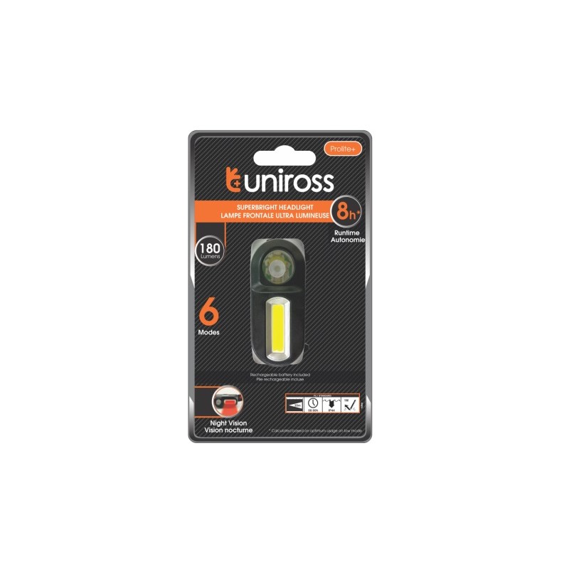 Uniross Prolite Plus Rechargeable Twin LED Headlamp - ULSH04 - Rechargeable, Twin LED Headlamp, 180 Lumens