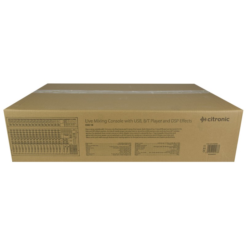 Citronic Live Mixer - CSX18 - 18 Channels USB BT DSP 170.885UK — Buy in Cyprus with Fast Delivery