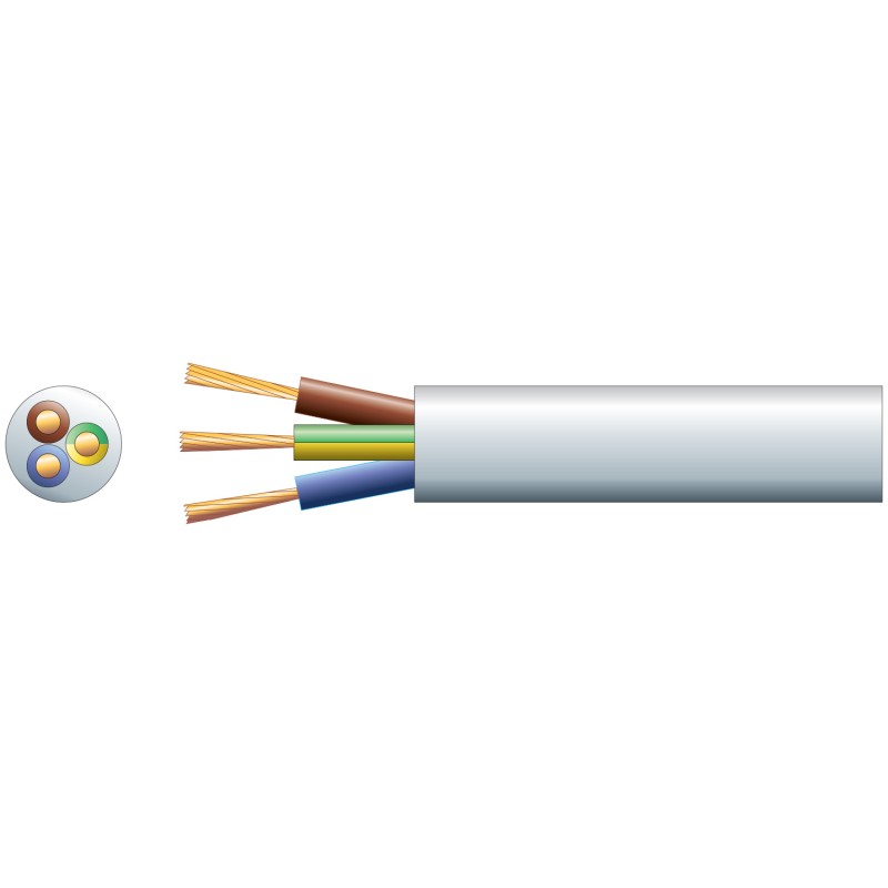 Mercury Mains Power Cable - 804.347UK - 3-Core 15A 1.5mm 100m White — Buy in Cyprus with Fast Delivery