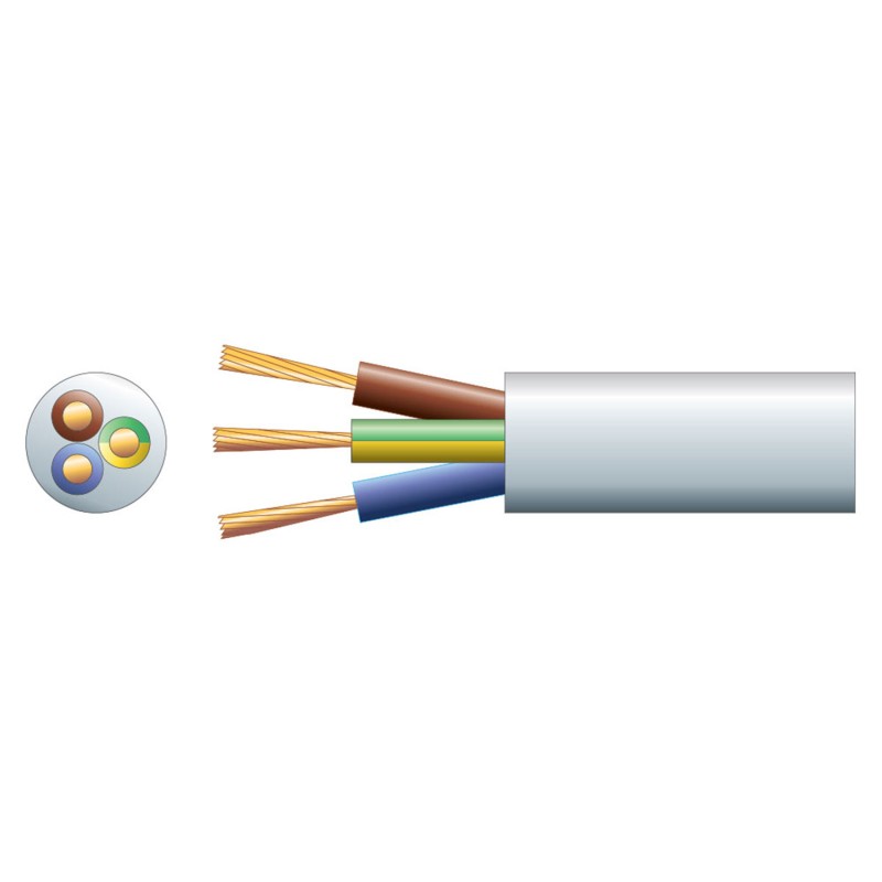 Mercury Mains Power Cable - 804.347UK - 3-Core 15A 1.5mm 100m White — Buy in Cyprus with Fast Delivery