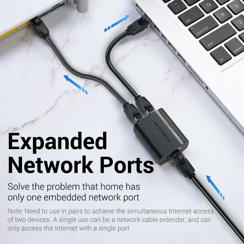 Vention Network Adapter - IPTB0 - 1 to 2 RJ45 Splitter — Buy in Cyprus with Fast Delivery